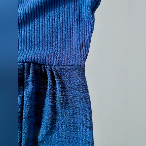 Pretty Good Royal Blue Short Sleeve Mixed Media Top - Picture 3 of 4